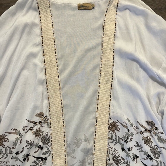 SKEMO Beach Open Cardigan Cover-up Lightweight Tassels White Size Small *NEW* - Picture 6 of 6